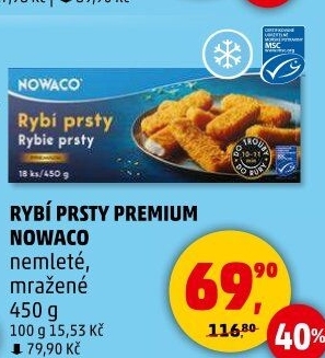 Rybí prsty nemleté mražené Nowaco Premium