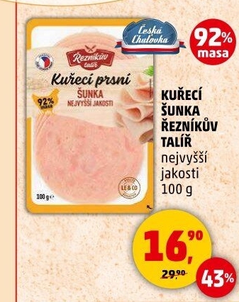 Šunka kuřecí nejvyšší jakosti Řezníkův talíř