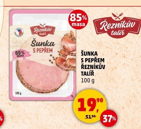 Šunka s pepřovým dekorem Řezníkův talíř