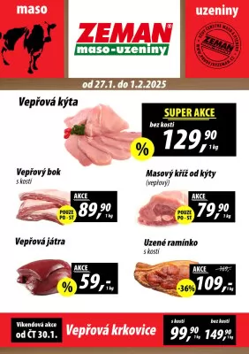 akční leták ZEMAN maso - uzeniny 27.1.2025-1.2.2025