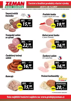 akční leták ZEMAN maso - uzeniny 27.1.2025-1.2.2025