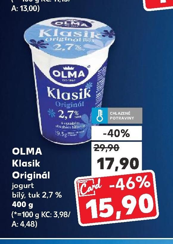 OLMA Klasik bílý jogurt 400 g