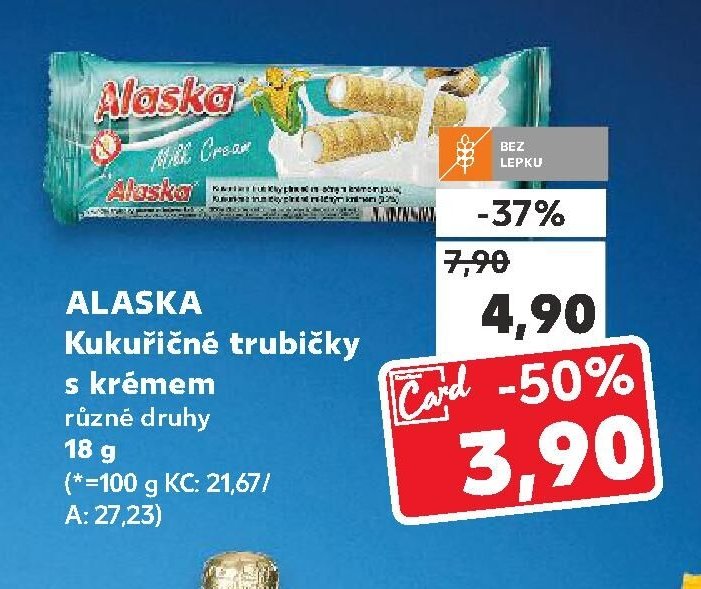 ALASKA Kukuřičné trubičky s krémem