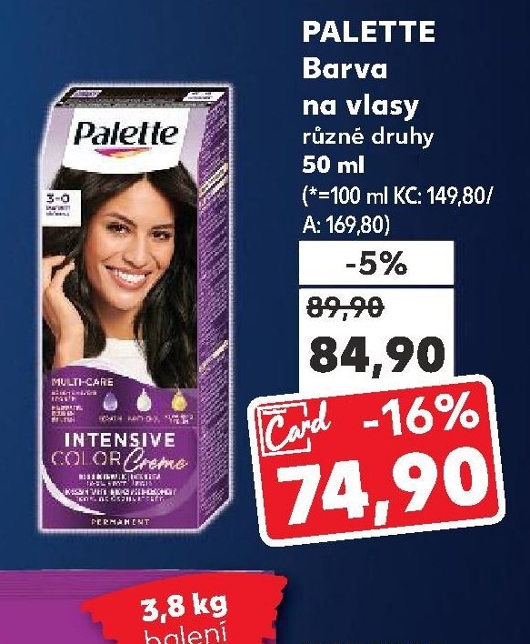 PALETTE BARVA na vlasy