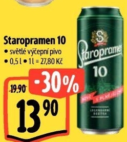 Pivo světlé výčepní 10° Staropramen