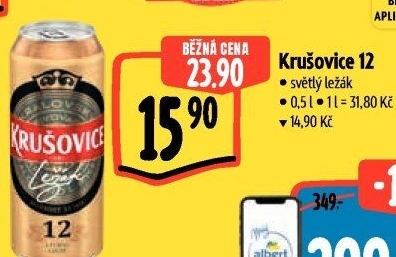 Pivo světlý ležák Královský 12° Krušovice