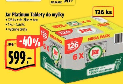 Kapsle do myčky Platinum Jar