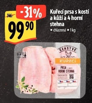 Kuřecí prsa s kostí a 4 stehna Albert