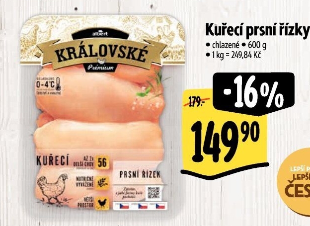 Kuřecí prsní řízky královské Premium Albert