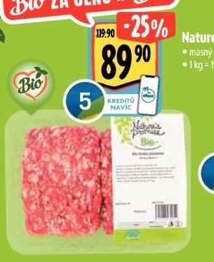 Mleté maso hovězí bio Nature'