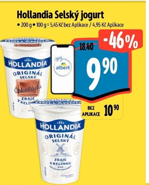 Ochucený jogurt selský Hollandia