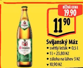 Pivo světlý ležák 11° Svijanský Máz Svijany
