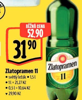 Pivo světlý ležák 11° Zlatopramen