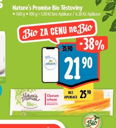 Těstoviny bio Nature'