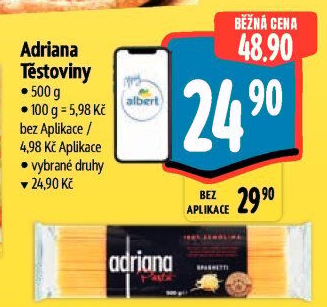 Těstoviny semolinové Adriana