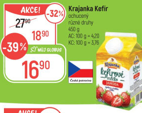 Kefírové mléko ochucené Krajanka