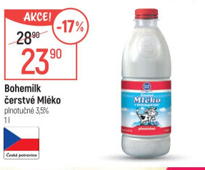 Mléko čerstvé Bohemilk - 3,5% plnotučné
