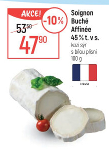 Sýr kozí s bílou plísní Buche affinée 45% Soignon