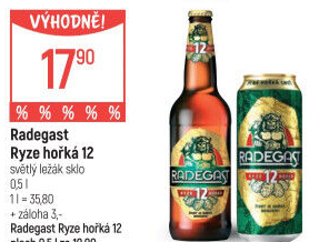 Pivo světlý ležák 12° Ryze hořká Radegast