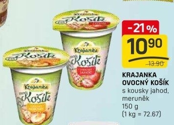 Jogurt ochucený Ovocný košík Krajanka