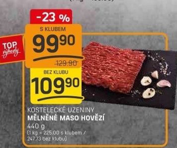 Mleté maso hovězí Kostelecké uzeniny