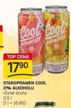 Nealkoholické pivo ochucené Staropramen Cool