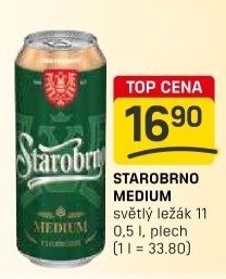 Pivo světlý ležák 11° Medium Starobrno