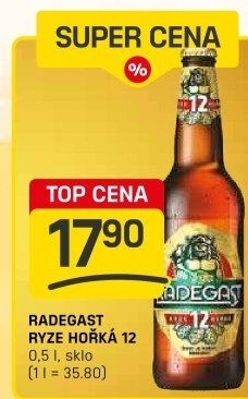 Pivo světlý ležák 12° Ryze hořká Radegast