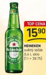 Pivo světlý ležák Heineken