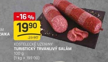 Salám turistický Kostelecké uzeniny