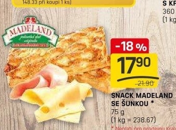 Snack Madeland se šunkou La Lorraine