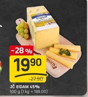 Sýr Eidam Jihočeský 45% Madeta