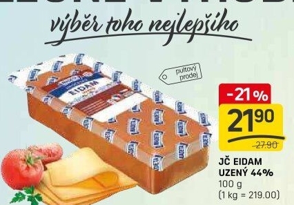Sýr Eidam uzený 44% Jihočeský Madeta