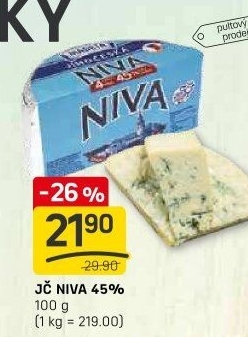 Sýr Niva Jihočeská 45% Madeta