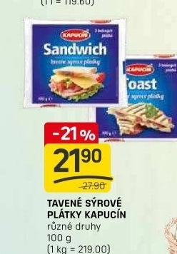 Sýr tavený plátky Kapucín