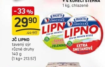 Tavený sýr Jihočeské Lipno Madeta
