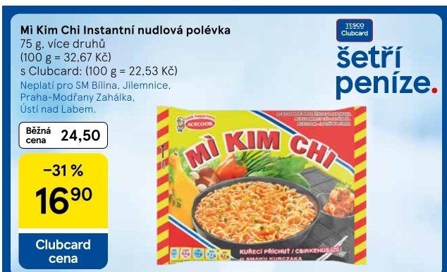 Instantní polévky Mi Kim Chi Vina Acecook