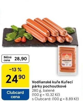 Párky kuřecí pochoutkové Vodňanské kuře