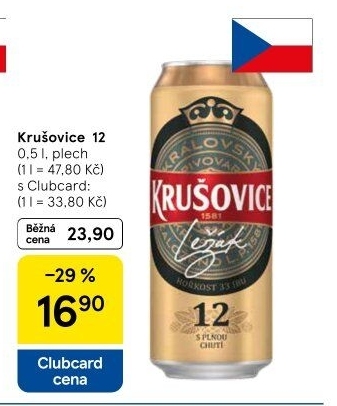 Pivo světlý ležák Královský 12° Krušovice