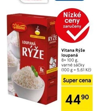 Rýže loupaná dlouhozrnná Vitana
