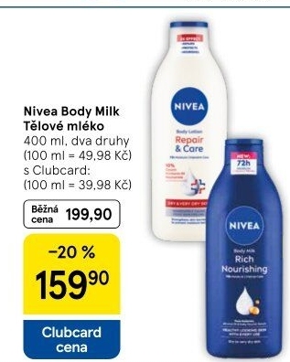 Tělová mléka Nivea