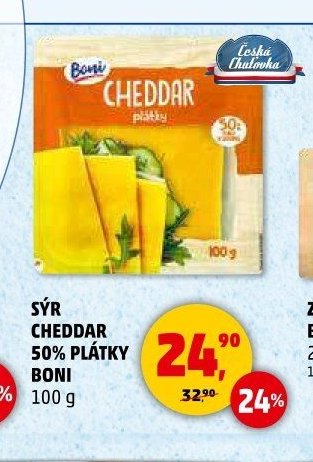 SÝR CHEDDAR 50% PLÁTKY BONI