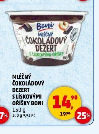 MLÉČNÝ ČOKOLÁDOVÝ DEZERT S LÍSKOVÝMI OŘÍŠKY BONI