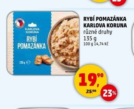 Rybí pomazánka Karlova Koruna 135 g