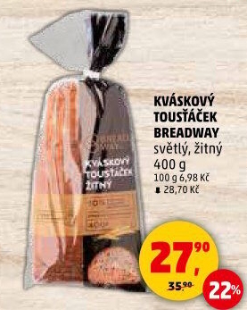 Chléb kváskový Tousťáček žitný Breadway