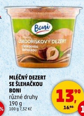 Dezert mléčný se šlehačkou Boni