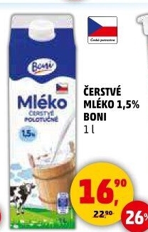 Mléko čerstvé Boni - 1,5% polotučné