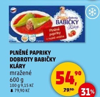 Papriky plněné v rajské omáčce mražené Dobroty babičky Kláry