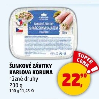 Šunkové závitky Karlova Koruna