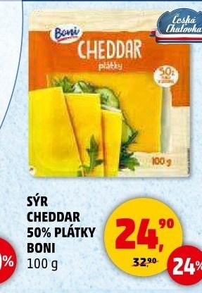 Sýr Cheddar 50% Boni